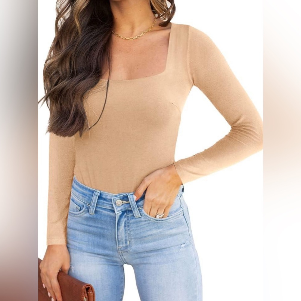 ReoRia Eternal Allure Square Neck Bodysuit Tops